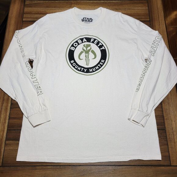 Star Wars LS Cream Unisex Tee "Boba Fett Bounty Hunter" - Size XL - Picture 2 of 6